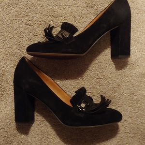 Franco Sarto Black Loafer Heels